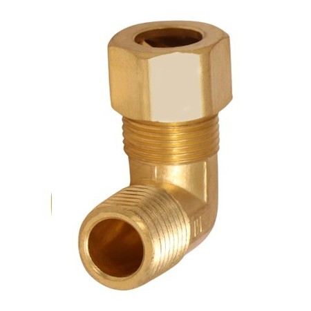 EVERFLOW 1/2" O.D. COMP x 3/8" MIP Reducing 90° Elbow Pipe Fitting, Lead Free Brass C69R-1238-NL